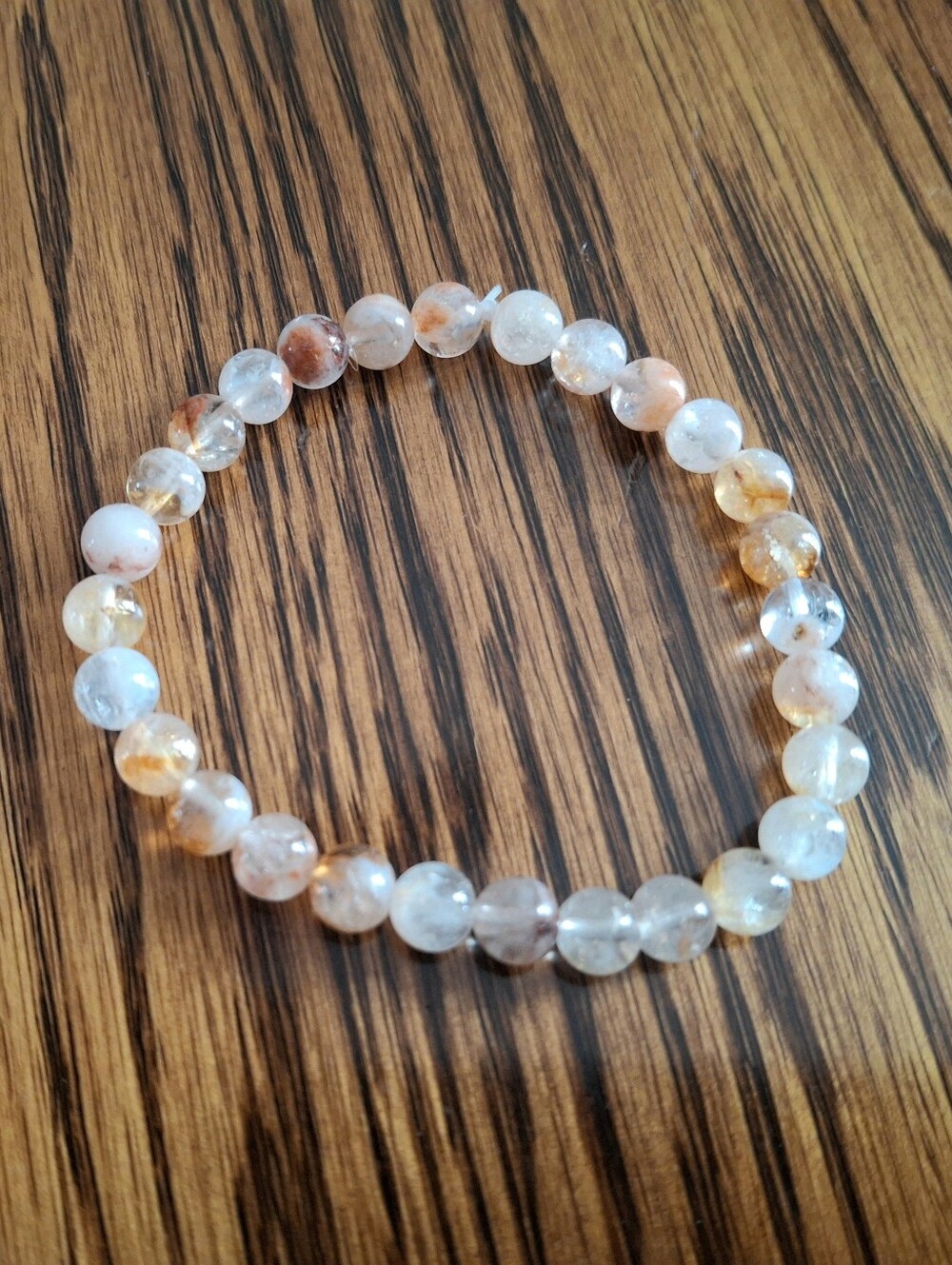 Citrine Natural Gemstone Beaded Stretch Bracelet 7"
